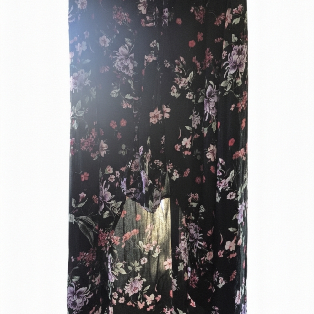 Chic TORRID Floral Maxi Skort in Black and Purple